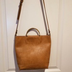 Universal Threads Tan Crossbody Bag with Handles and Long Adjustable Strap